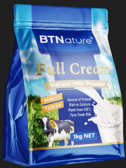 BTNature Full Cream Instant Milk Powder 1kg (Bag)