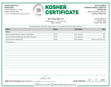 KOSHER CERTIFICATE