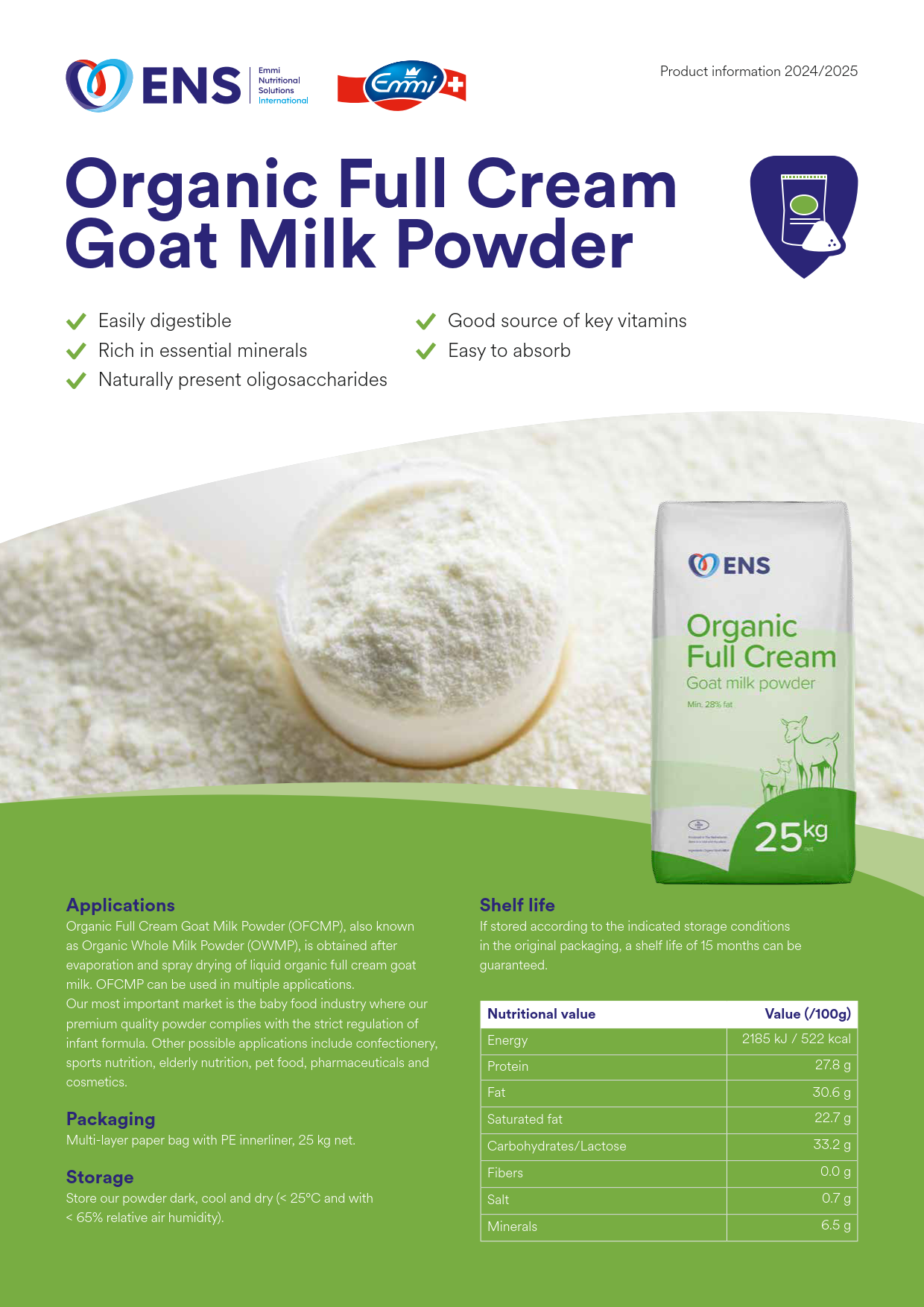 Organic Full Cream Goat Milk Powder